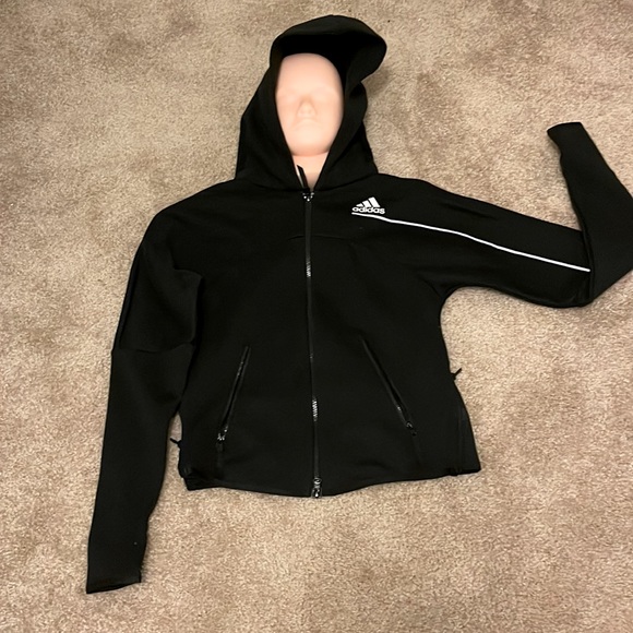 adidas Tops - Adidas crop hoodie, two zips pockets in front and zips on the side one of a kind